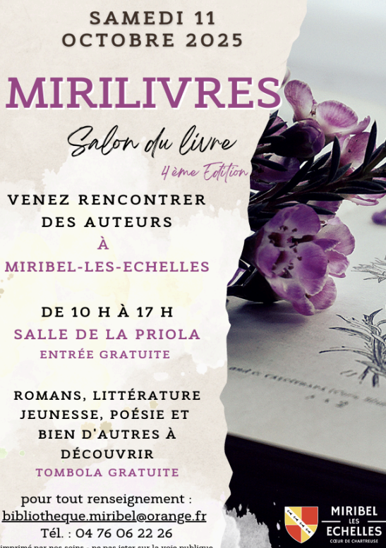 Mirilivres : salon du livre 4ème édition_Miribel-les-Échelles