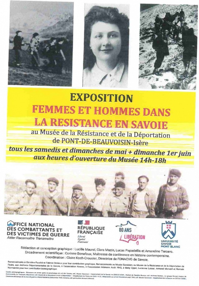 Exposition « Femmes et Hommes dans la Résistance en Savoie »_Pont-de-Beauvoisin