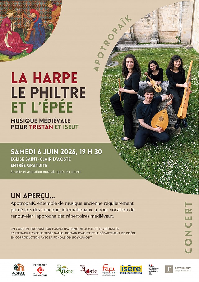 Concert : La harpe, le philtre et l’épée, musique médiévale_Aoste