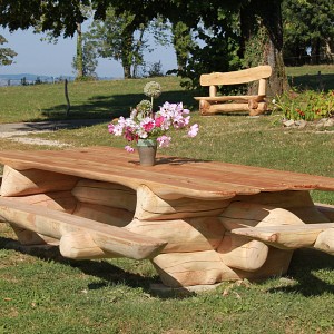 Table 16-18 places en Mélèze et banc 3 places en Chêne Table 16-18 places en Mélèze et banc 3 places en Chêne