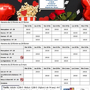 Programme du cinéma Le Montcelet du 11 février au 3 mars 2026_Entre-deux-Guiers Programme du cinéma Le Montcelet du 11 février au 3 mars 2026_Entre-deux-Guiers