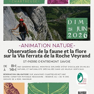 Observation de la faune et la flore sur la Via ferrata de la Roche Veyrand_Saint-Pierre-d'Entremont Observation de la faune et la flore sur la Via ferrata de la Roche Veyrand_Saint-Pierre-d'Entremont
